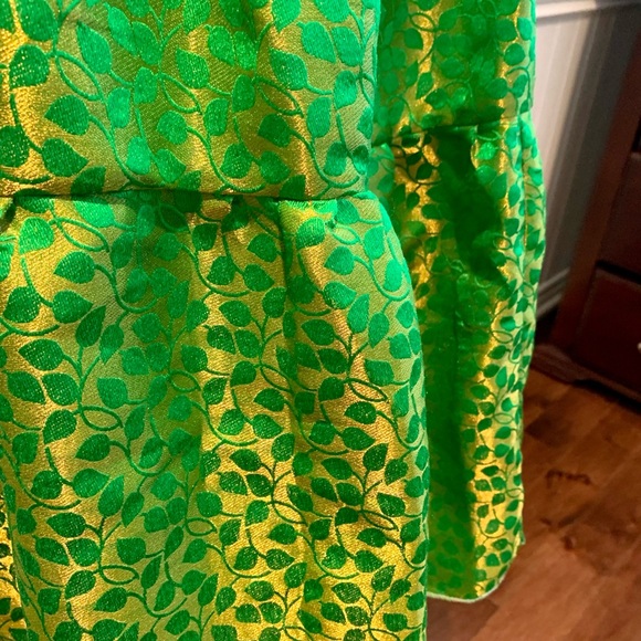 Beautiful vintage handmade green and gold dress - Picture 8 of 8